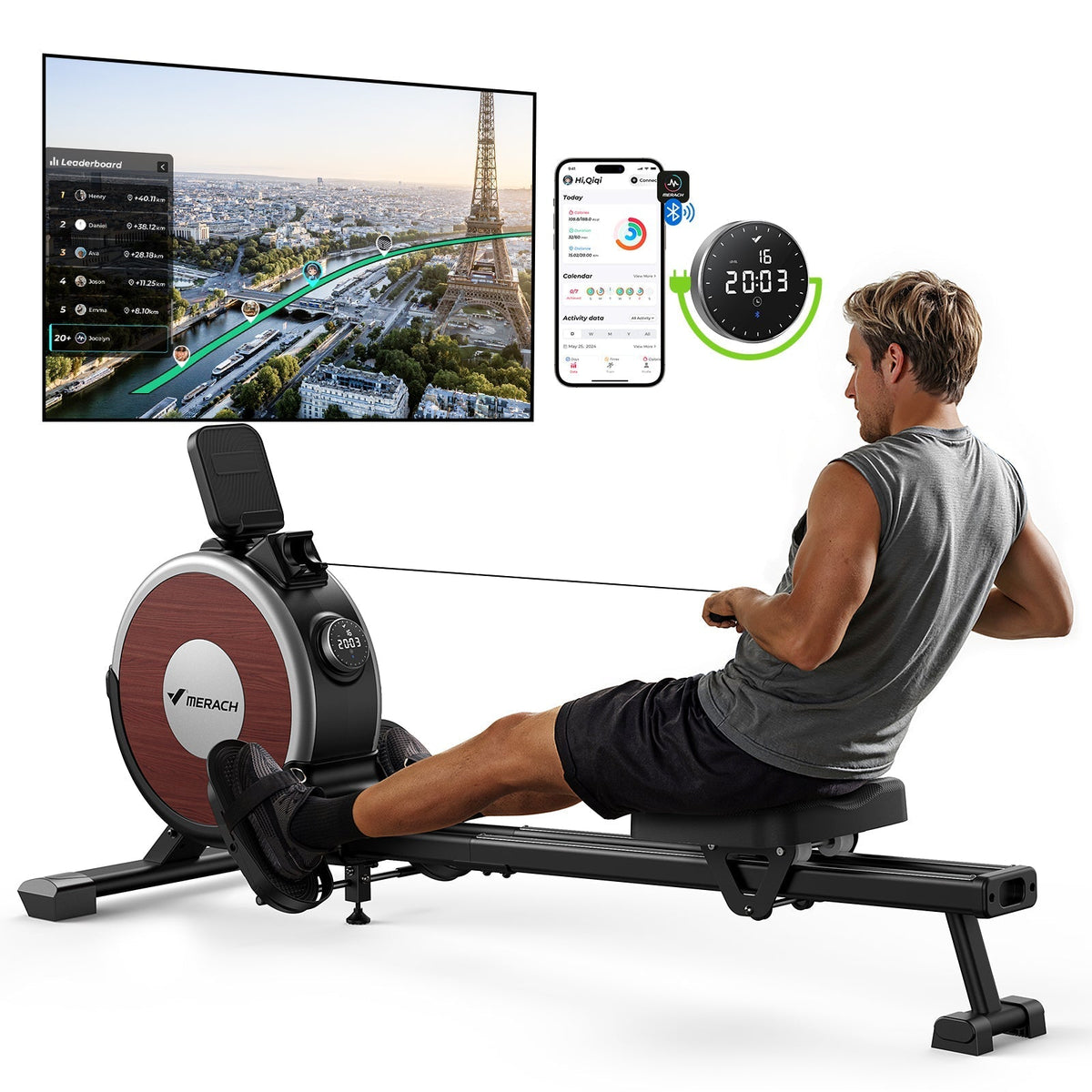 Q1S Auto Electromagnetic Smart Rower