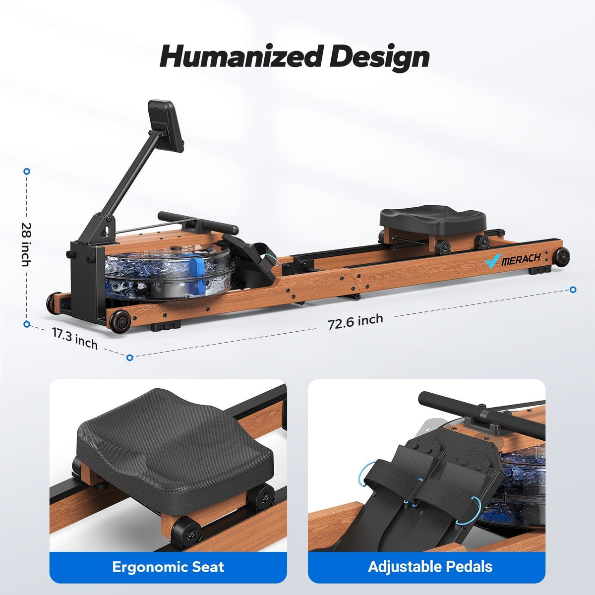 CoreRow R28 Wooden Water Rower Machine