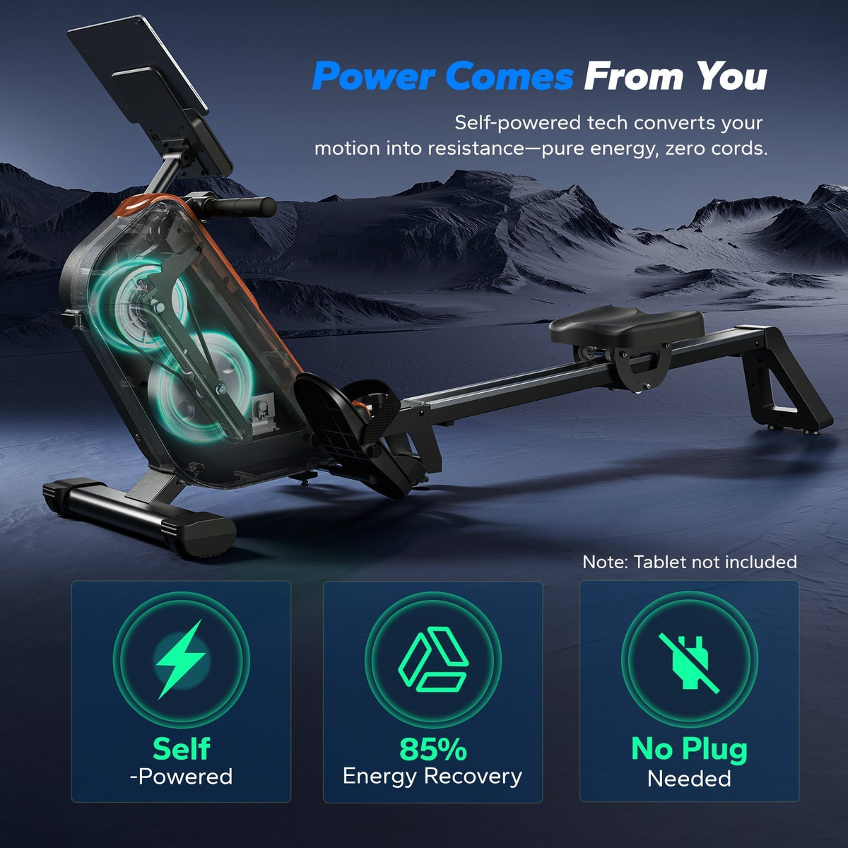 R15 Ultra Self Power Rowing Machine